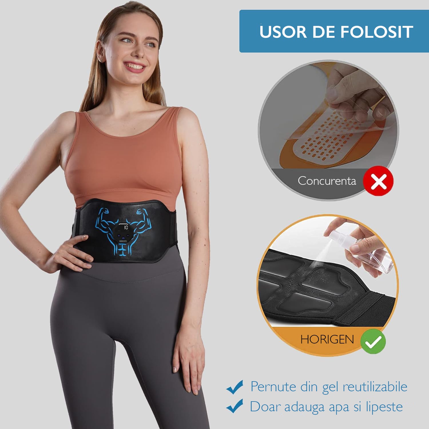 Centura Electrostimulare Abdomen Horigen Abs Fit Centura Electrostimulare Abdomen Horigen Abs Fit
